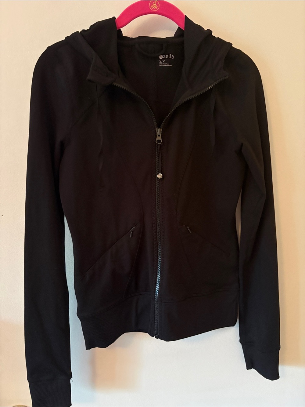 Zella Black Hooded Zip Jacket